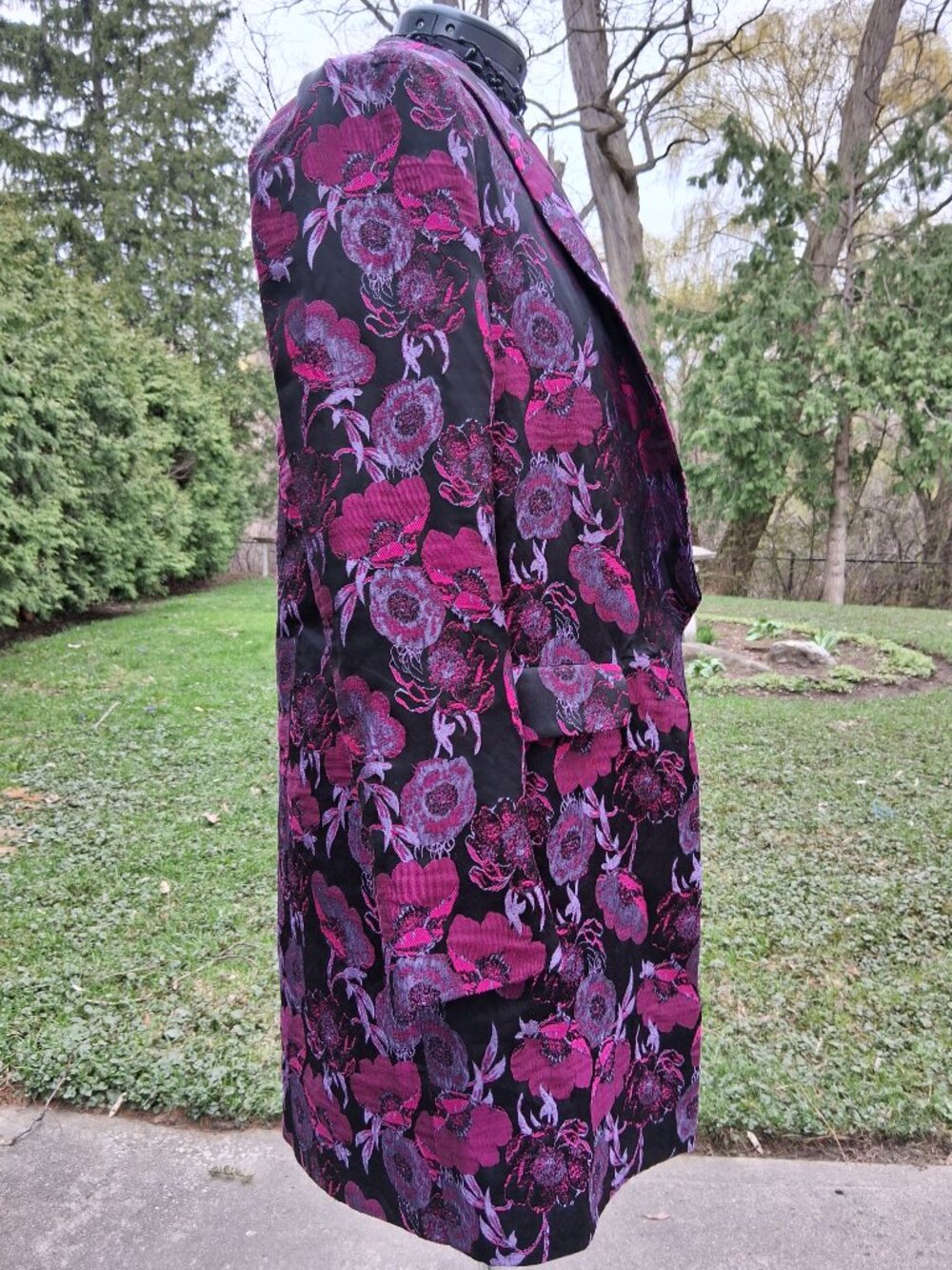 House of Harlow Revolve 1960  Women's Floral Open Blazer Jacket Pink & Black S/M - Picture 7 of 10